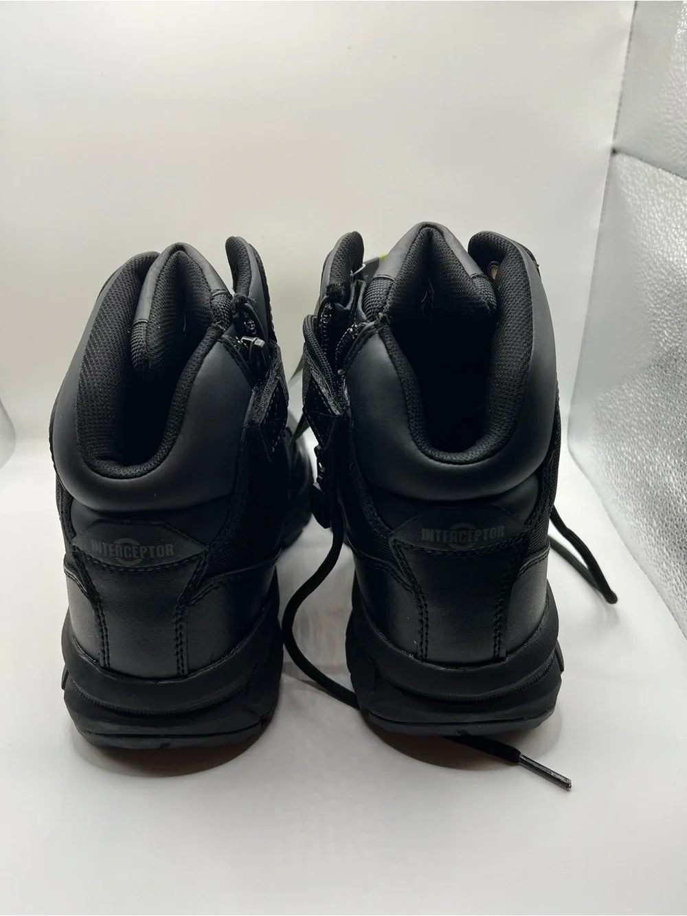 Men's Black Zip & Lace Utility Work Boot